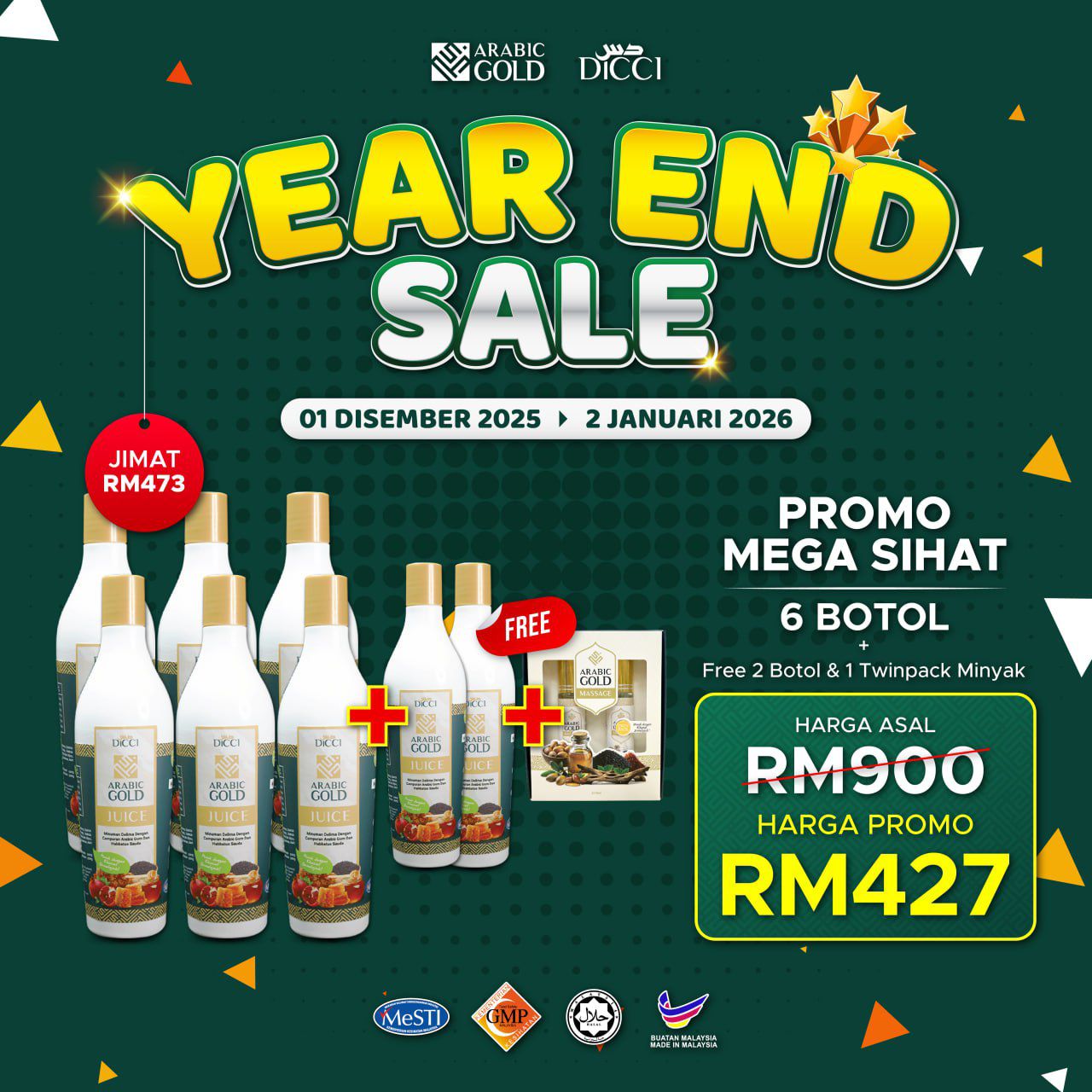 YES -  6 BOTOL + 2 BOTOL + 2 AGM